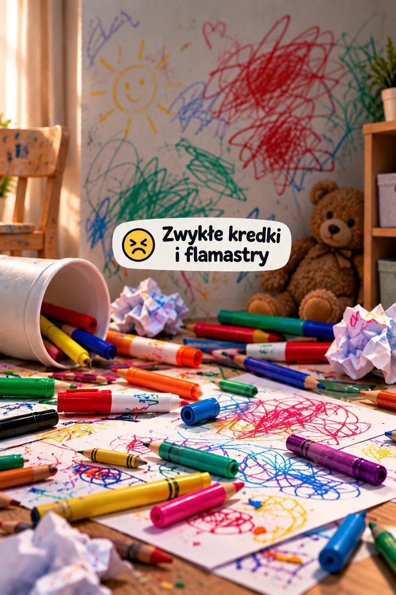 Zwykłe kredki i flamastry